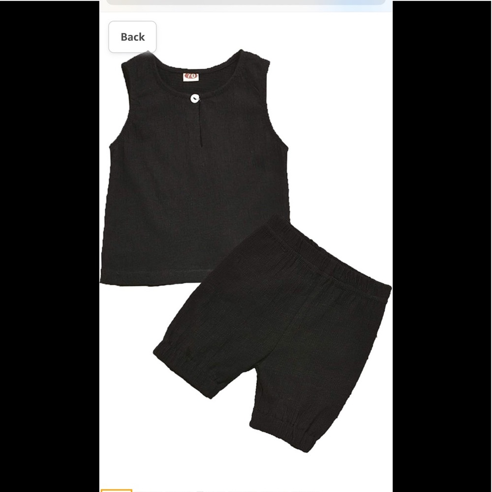 Toddler Summer Outfits Cotton T-Shirt Tops+Shorts 2Pc Set (Black, 18-24 Months)